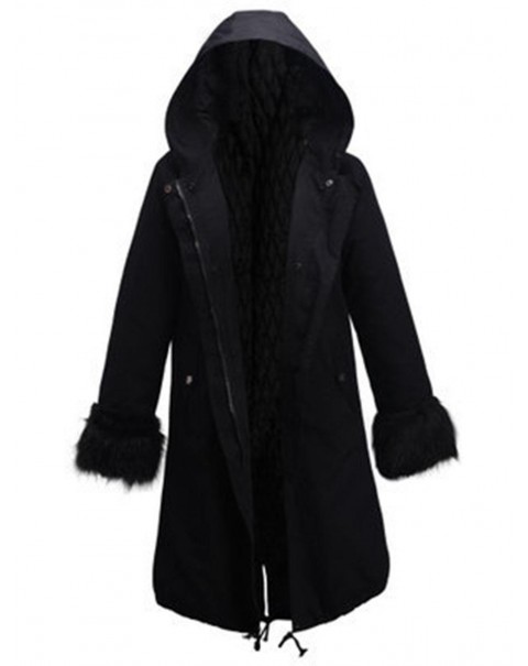 Warm Long Sleeve Patchwork Thick Plain Long Down Coat