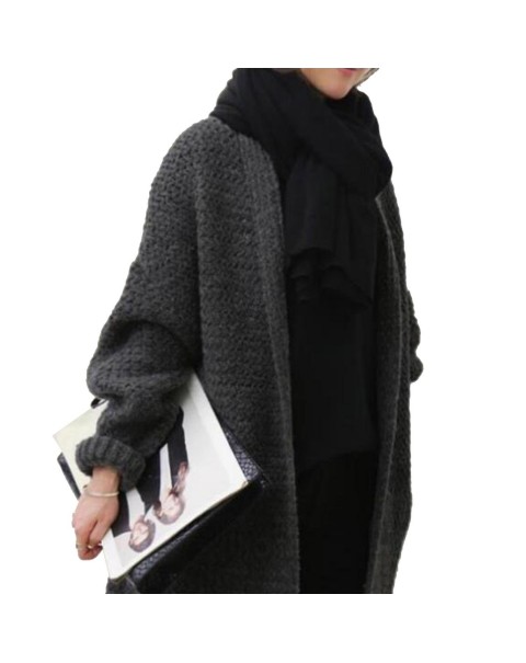 Fashion Black/Gray Thick Long Cardigan 