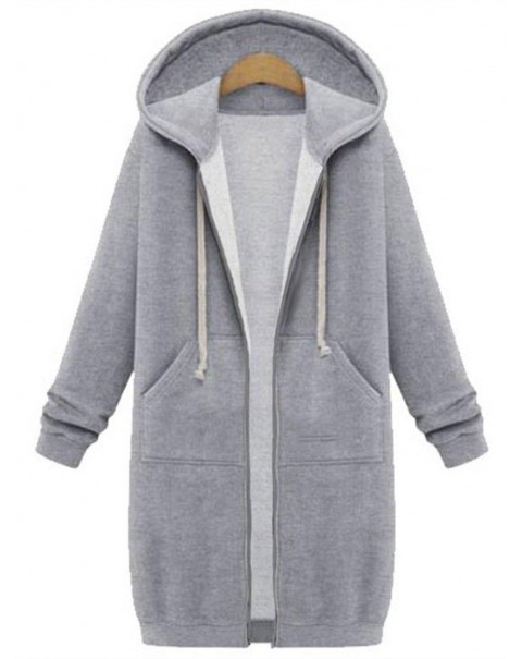 Colorful Long Sleeve Casual Plain Mid-Length Hoodies