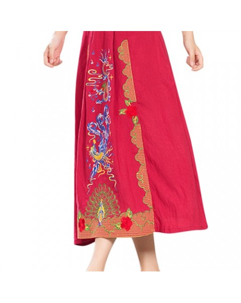 Vintage Embroidery Loose Ethnic Skirt