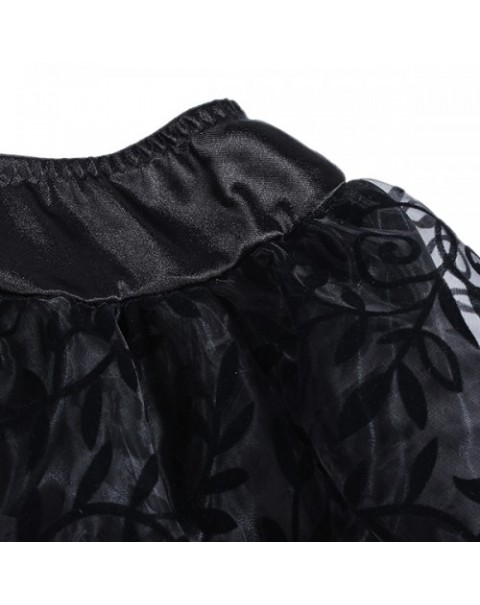 Fashion Black Mesh Lace Irregular Skirts