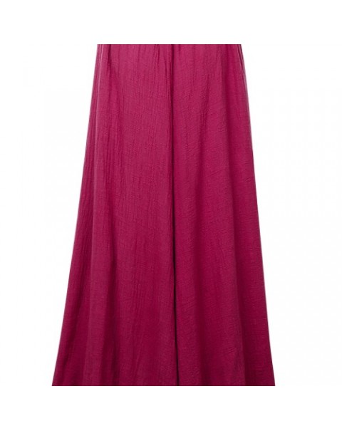 Simple Solid Color Elastic Waist Swing Skirt 