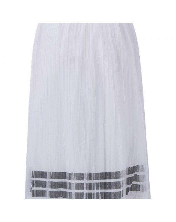 Fashion Casual Mesh Patchwork Pleated Skirt