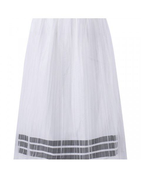 Fashion Casual Mesh Patchwork Pleated Skirt