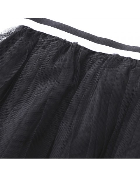 Fashion Casual Mesh Patchwork Pleated Skirt