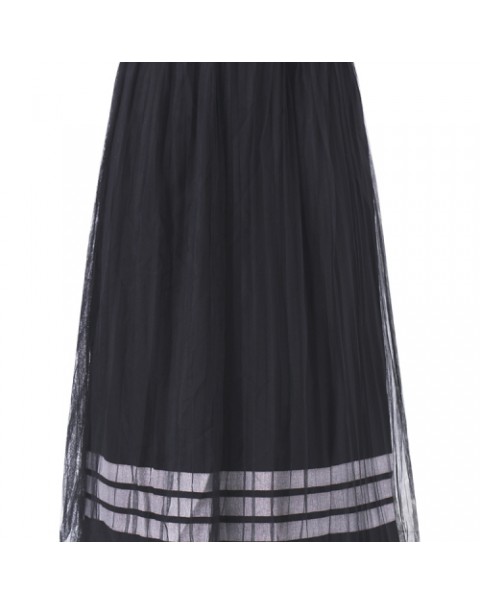 Fashion Casual Mesh Patchwork Pleated Skirt