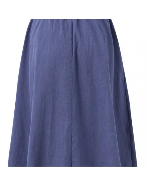 Simple Knee Length A-line Denim Skirt