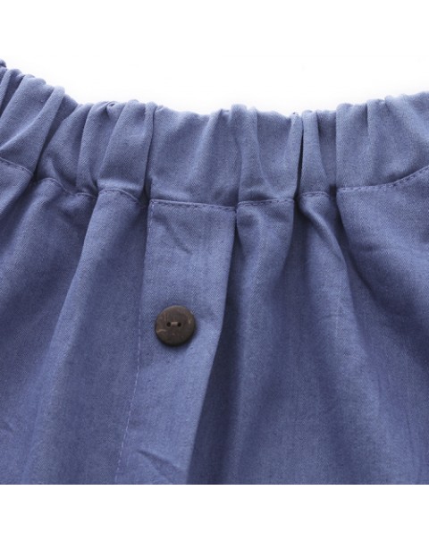 Simple Knee Length A-line Denim Skirt