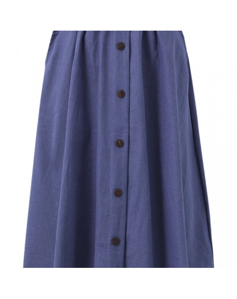 Simple Knee Length A-line Denim Skirt