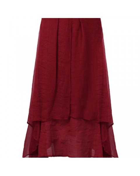 Red Casual Loose Skirt