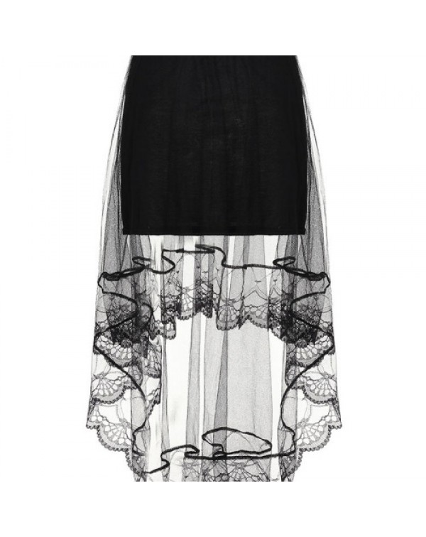 Black Fashion Sexy Fake Two-piece Lace Skirt