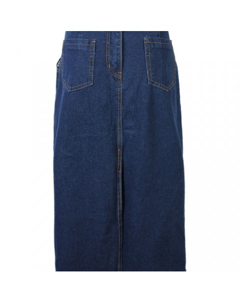 Casual High Waist Pencil Midi Denim Skirt