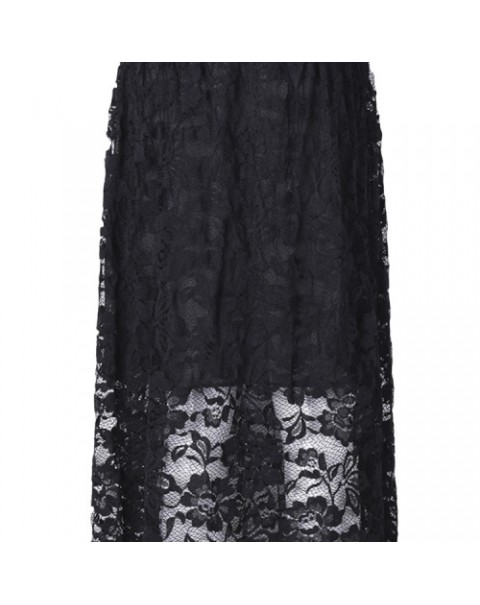 Vintage High Waist Lace Midi Skirt