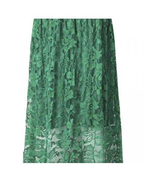 Vintage High Waist Lace Midi Skirt