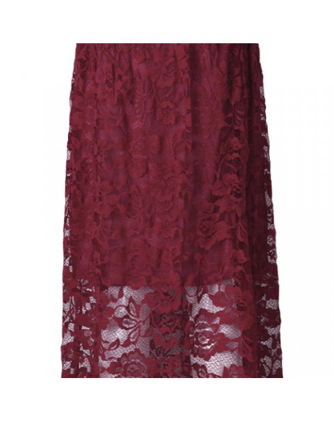 Vintage High Waist Lace Midi Skirt