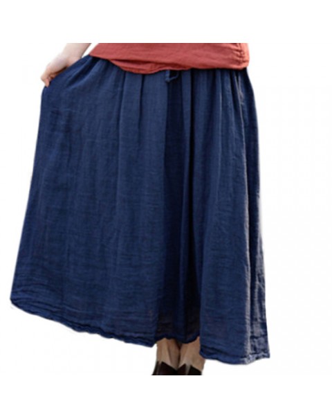 Solid Color Casual Loose Skirt