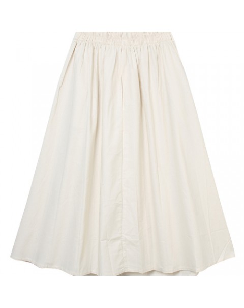 White Vintage Pleated Midi Skirt