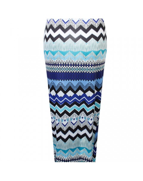 Bohemian Wave Striped Maxi Skirt