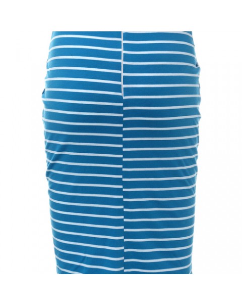 Simple Blue/White Stripe Midi Bodycon Pencil Skirt