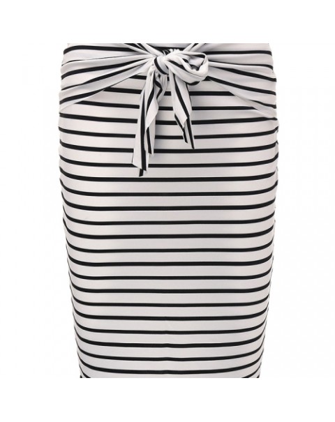 Simple Blue/White Stripe Midi Bodycon Pencil Skirt