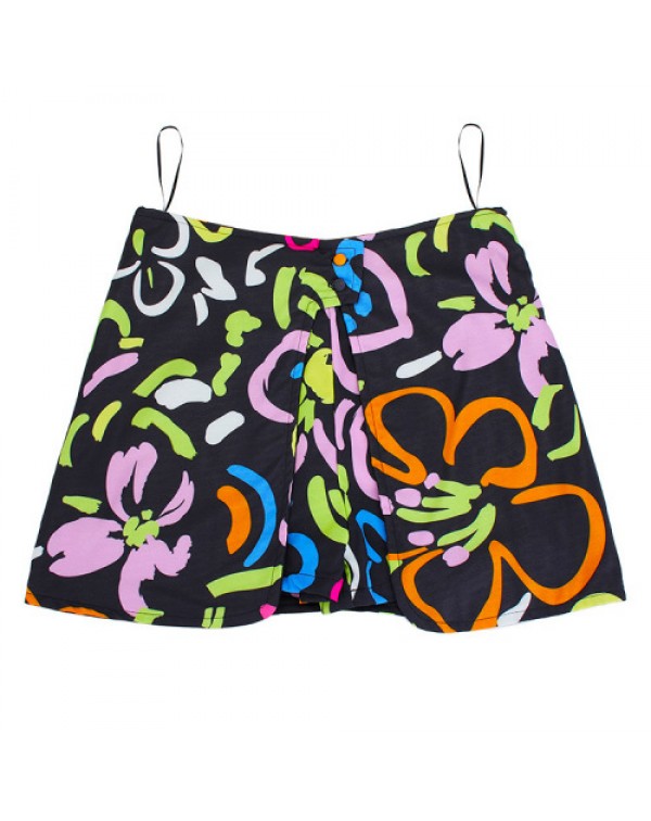 Colorful Floral Printed High Waist Shorts 