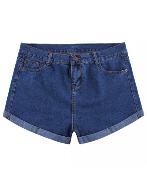 Simple Solid Color Loose High Waist Shorts