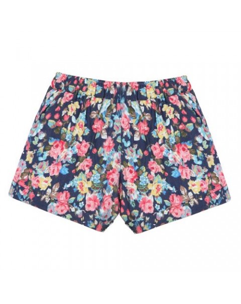 Cute Colorful Floral Printed High Waist Cotton Shorts