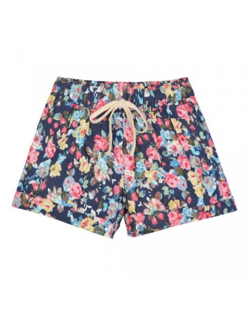 Cute Colorful Floral Printed High Waist Cotton Shorts