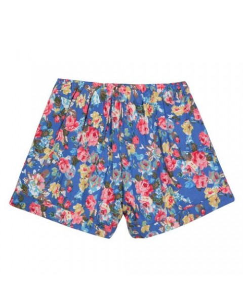 Cute Colorful Floral Printed High Waist Cotton Shorts