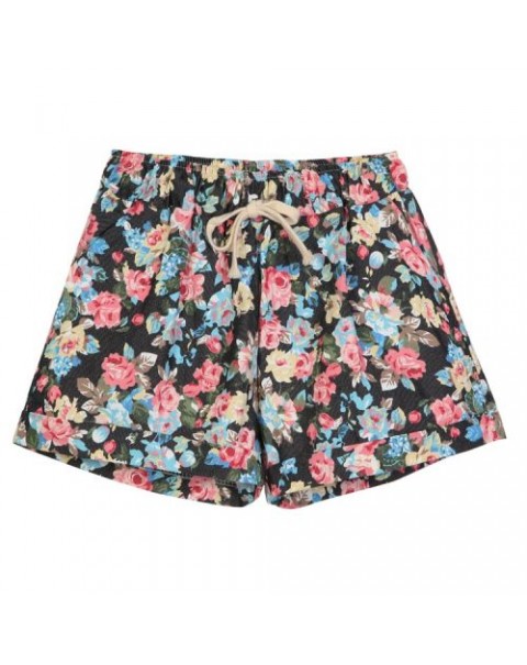 Cute Colorful Floral Printed High Waist Cotton Shorts