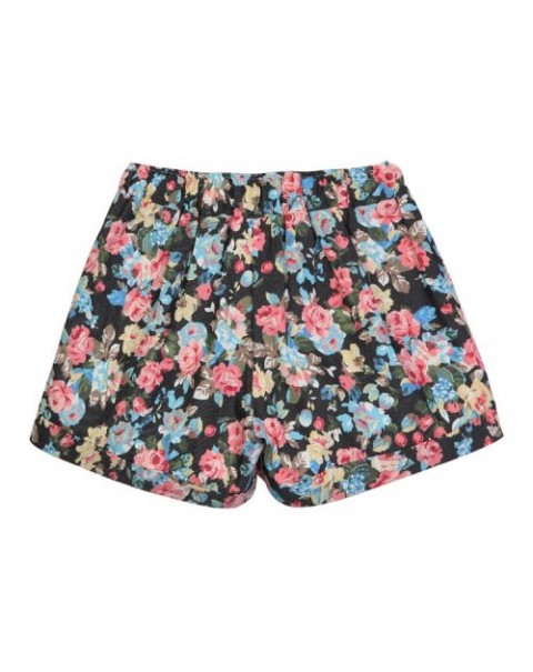 Cute Colorful Floral Printed High Waist Cotton Shorts