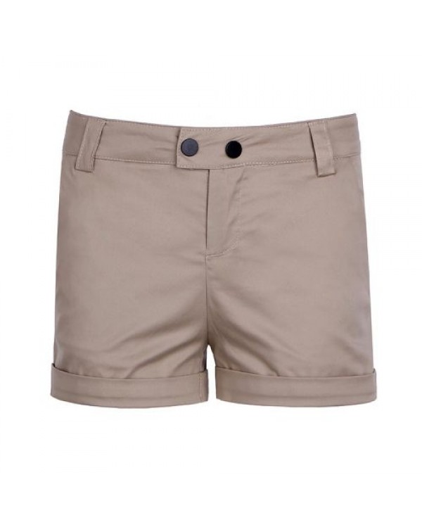 Simple Casualin Roll-up Hem Shorts 