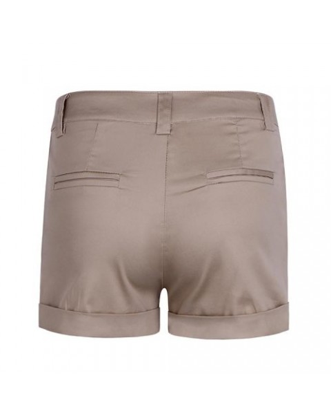 Simple Casualin Roll-up Hem Shorts 