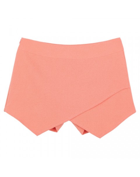 Classic Solid Color Asymmetrical Chiffon Shorts