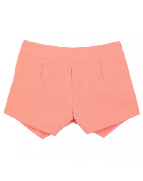 Classic Solid Color Asymmetrical Chiffon Shorts