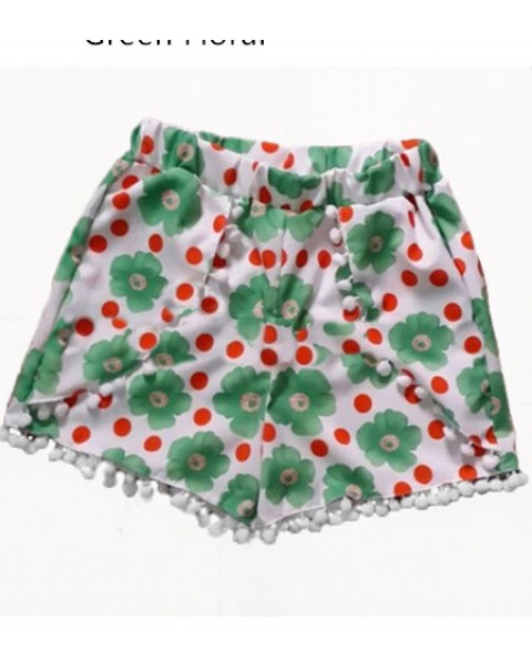 Fashion Colorful Floral Printed Elastic Chiffon Shorts