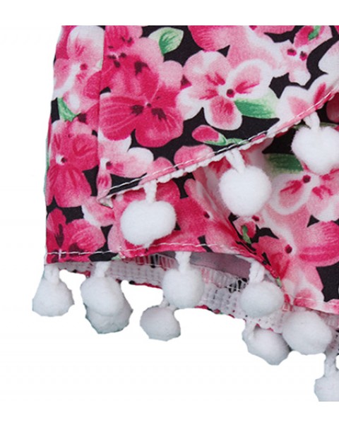 Fashion Colorful Floral Printed Elastic Chiffon Shorts