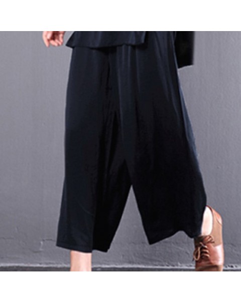 Solid Color Casual Loose Wide Leg Pants