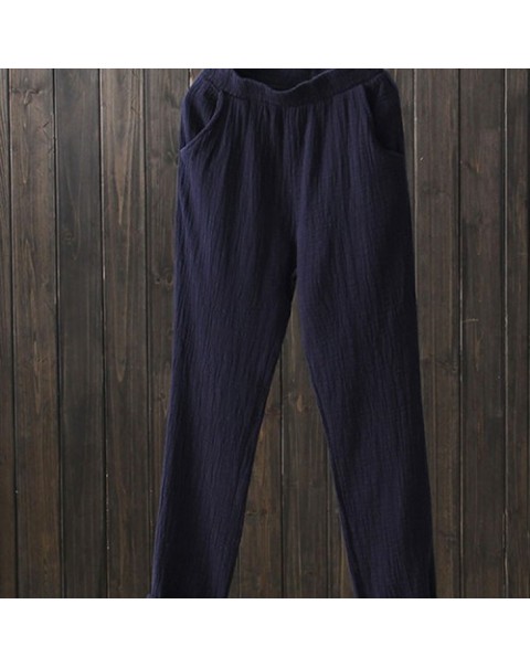 Fashion Elastic High Waist Solid Color Pants