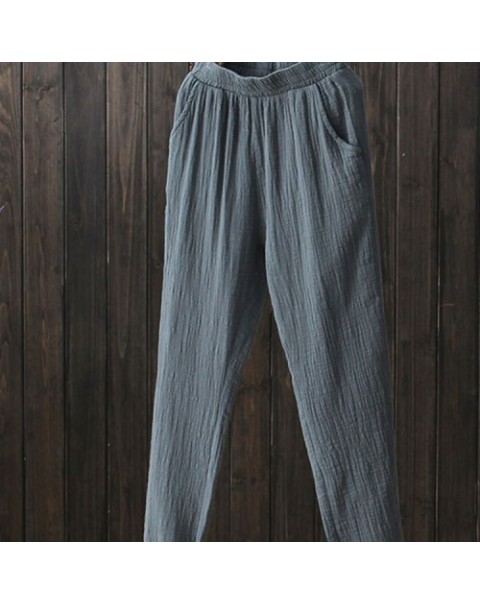 Fashion Elastic High Waist Solid Color Pants