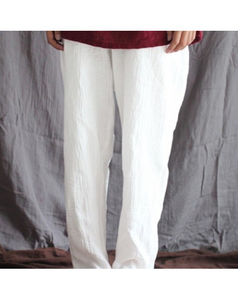 Fashion Elastic High Waist Solid Color Pants