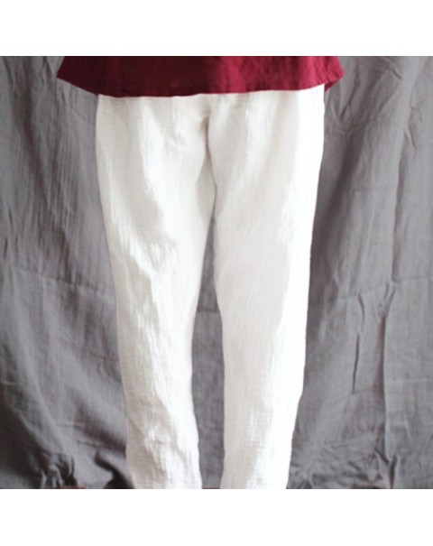 Fashion Elastic High Waist Solid Color Pants