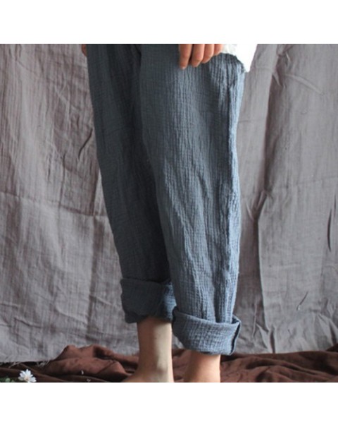 Fashion Elastic High Waist Solid Color Pants