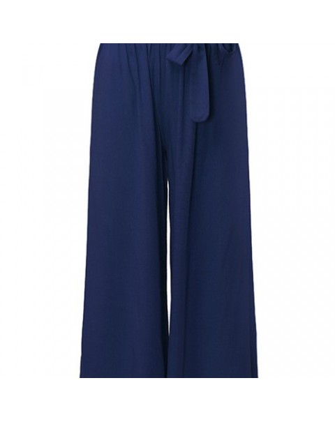 Solid Color Cotton Wide Leg Casual Pants