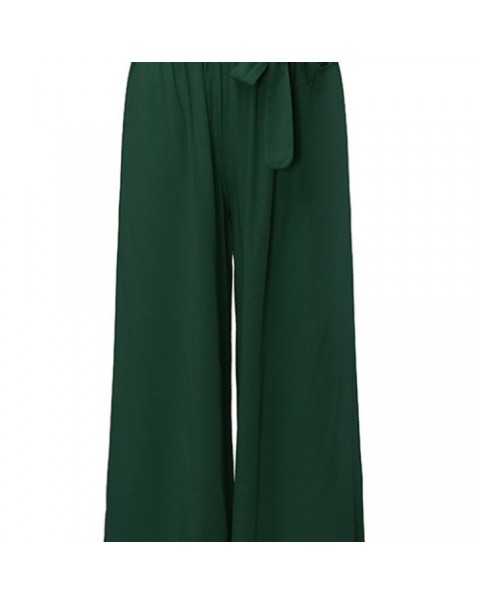 Solid Color Cotton Wide Leg Casual Pants