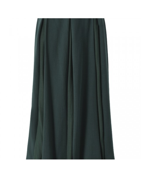 Casual Solid Color Elastic Waist Pleated Maxi Skirt