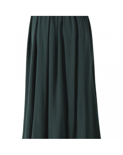 Casual Solid Color Elastic Waist Pleated Maxi Skirt