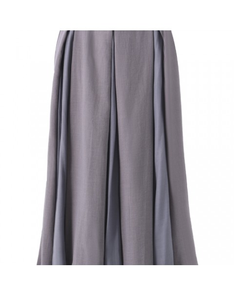 Casual Solid Color Elastic Waist Pleated Maxi Skirt