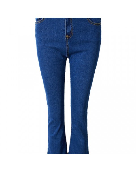 Blue/Black Casual Tassel Ninth Slim Jeans