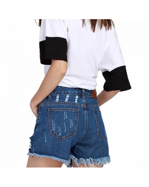 Fashion Casual Ripped Denim Shorts